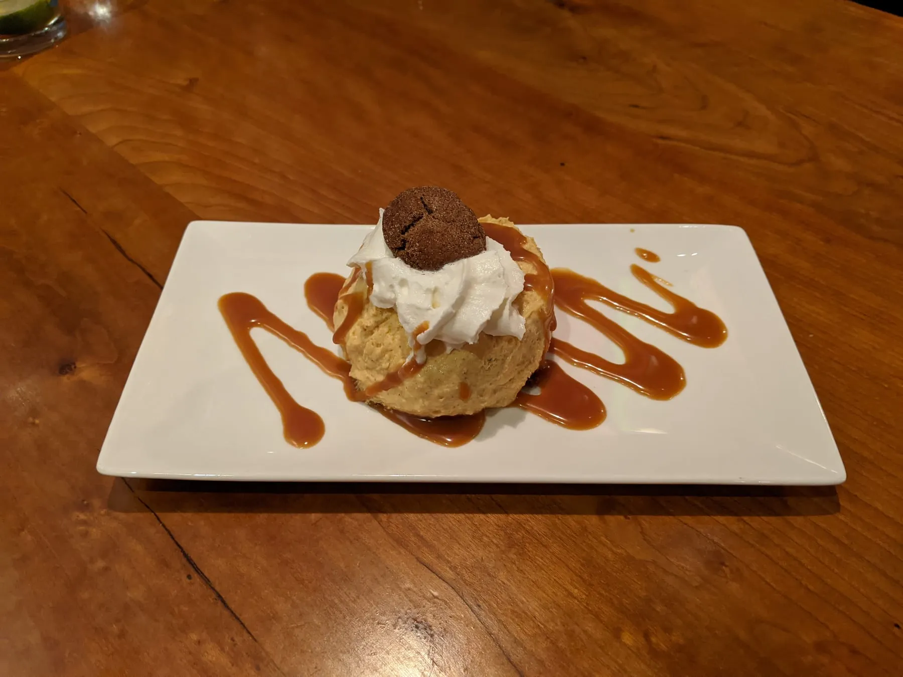 A dish plated for service