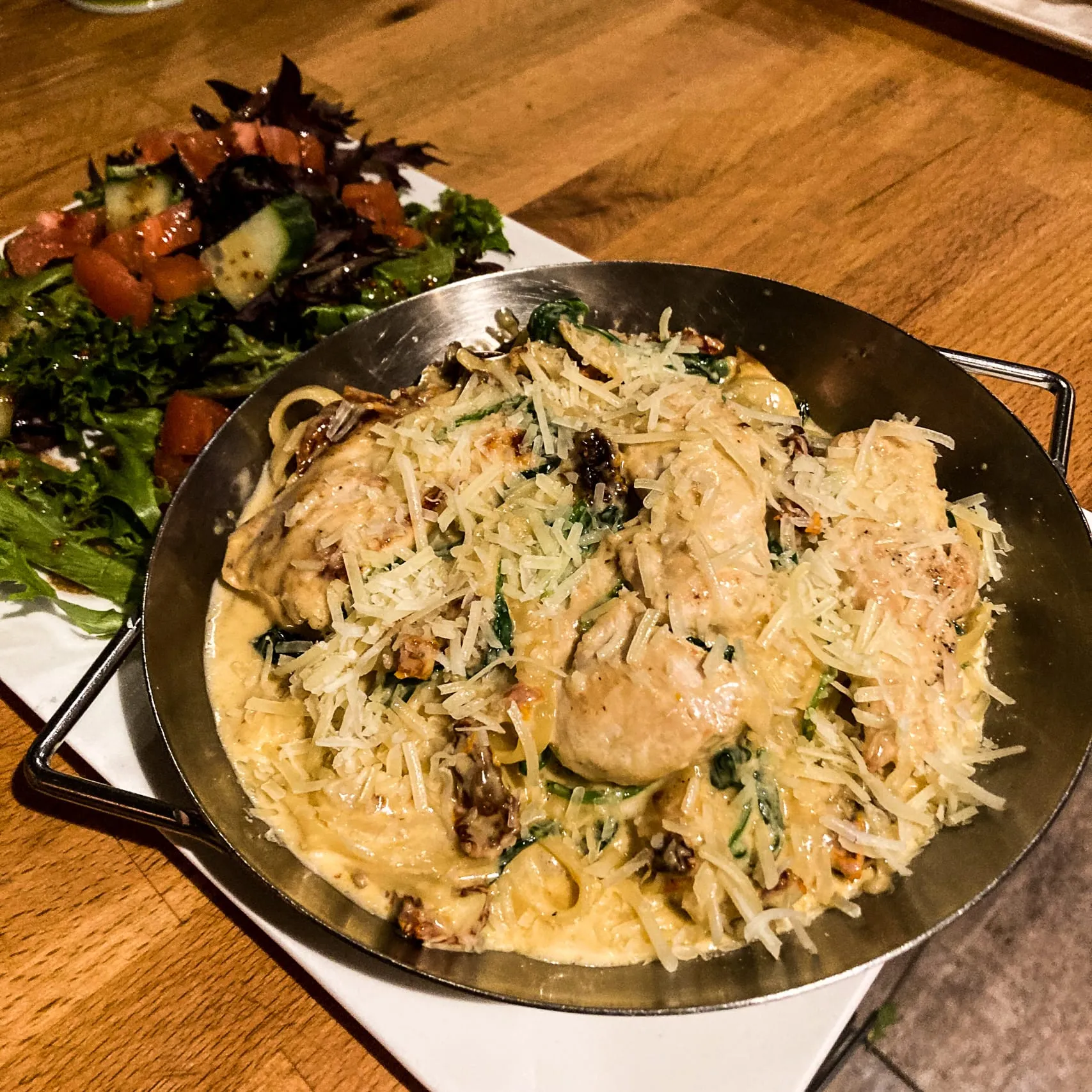 A plated course from a private dinner
